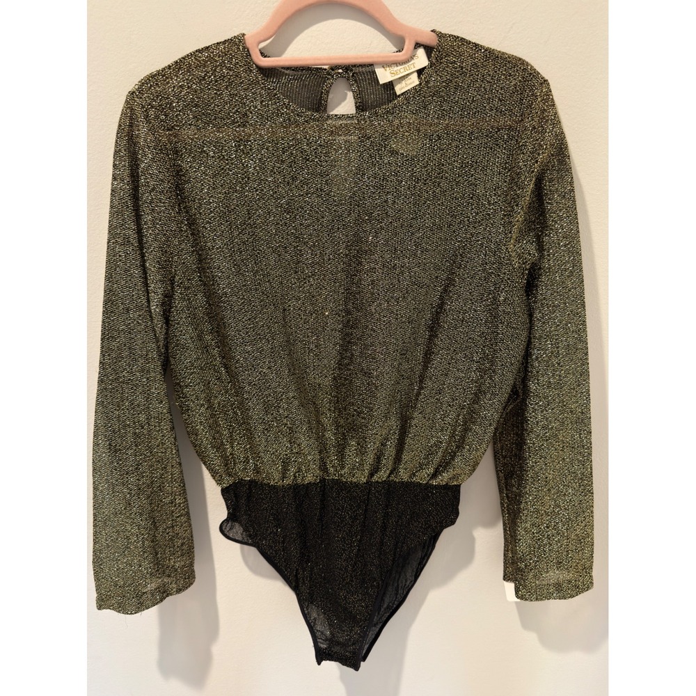 Deadstock Gold Label Victoria's Secret Metallic Gold Long Sleeve Bodysuit